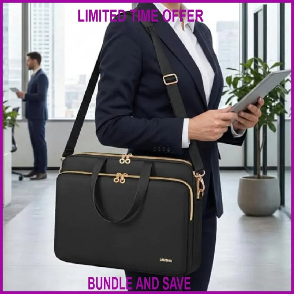 15.6-16 Inch Laptop Messenger Bag with Adjustable Strap & Handle